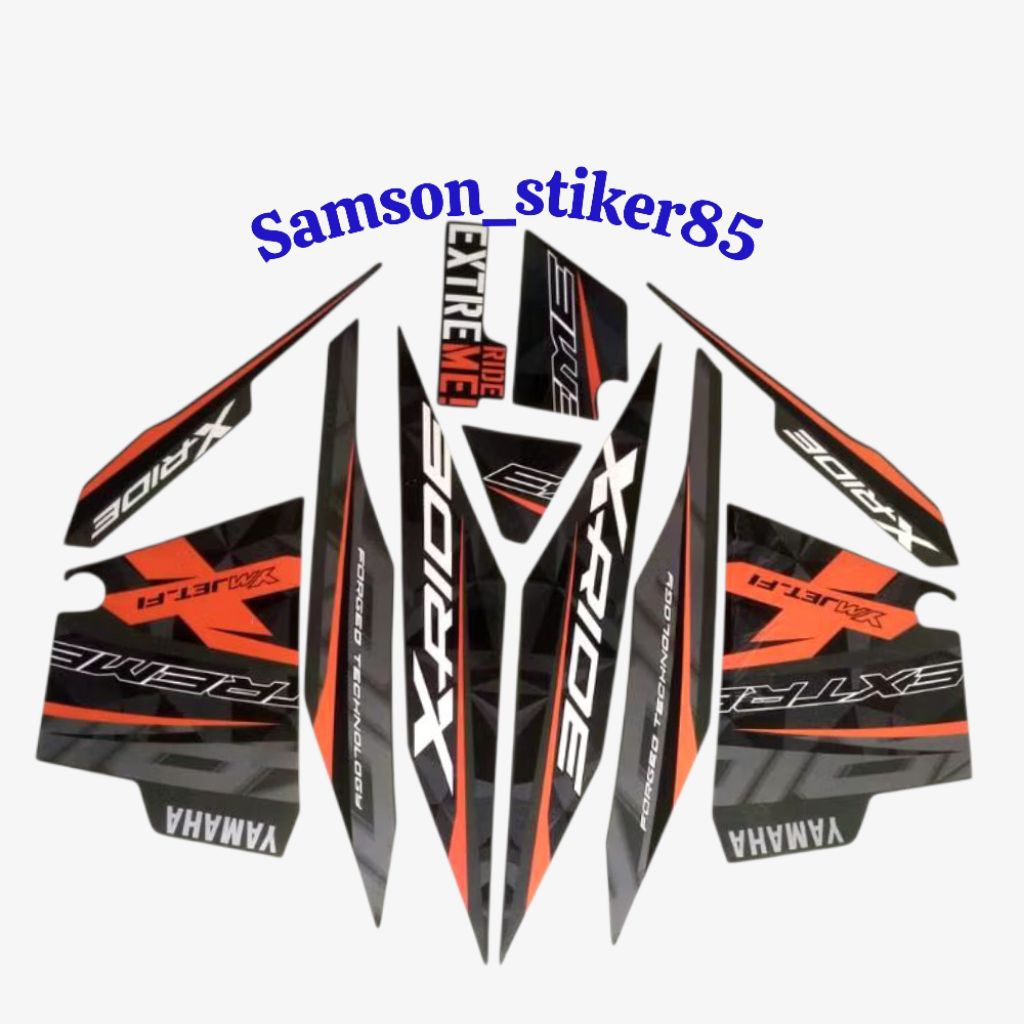 Striping Stiker Bodi Polet Motor Yamaha X Ride 2016 2017 Abu Gray Oren Full Body Lis Standar