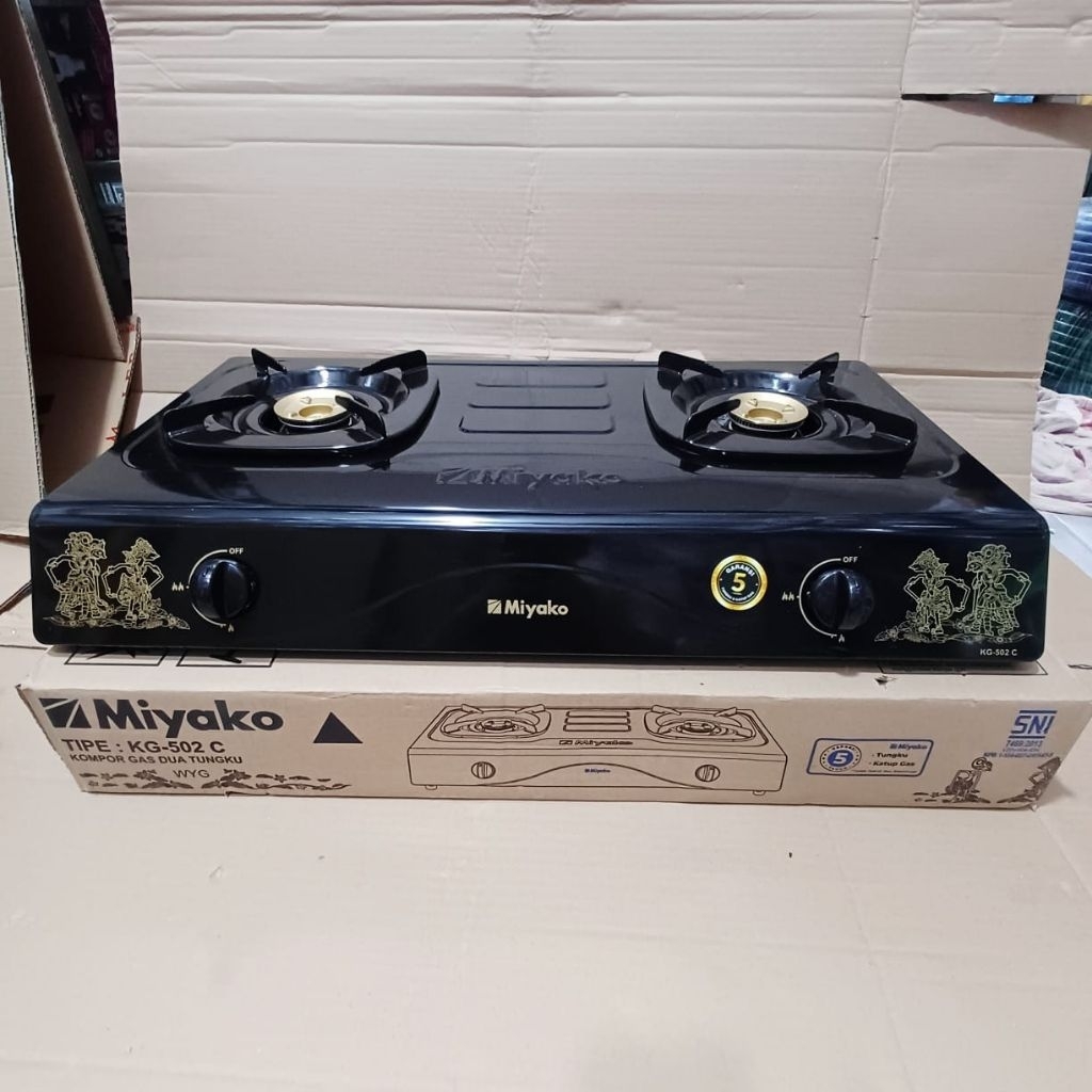 KOMPOR 2 TUNGKU MIYAKO kg 502 C hitam kompor gas dua tungku miyako