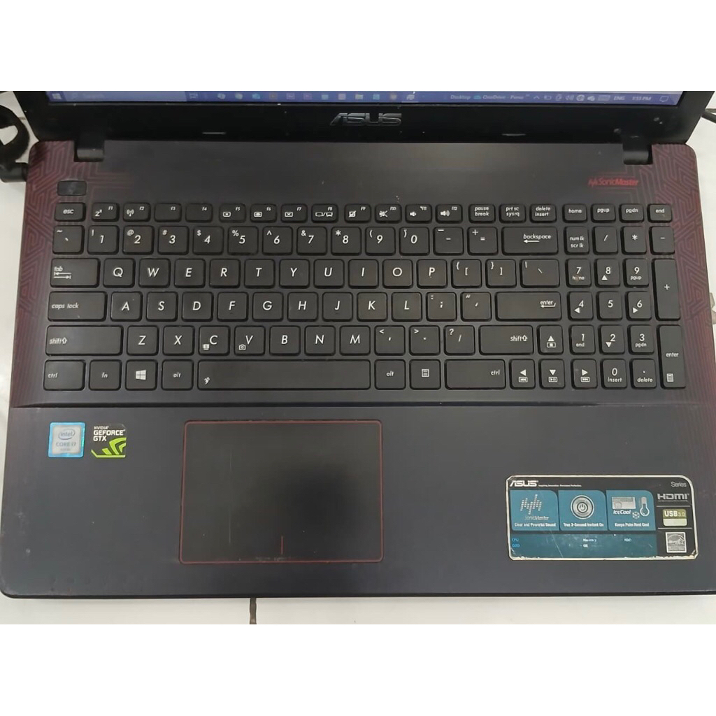 Laptop Gaming Asus X550JX. intel core i7-4720HQ. Nvidia GTX 950M, Ram 12GB SSD 512GB. Untuk Gaming, 