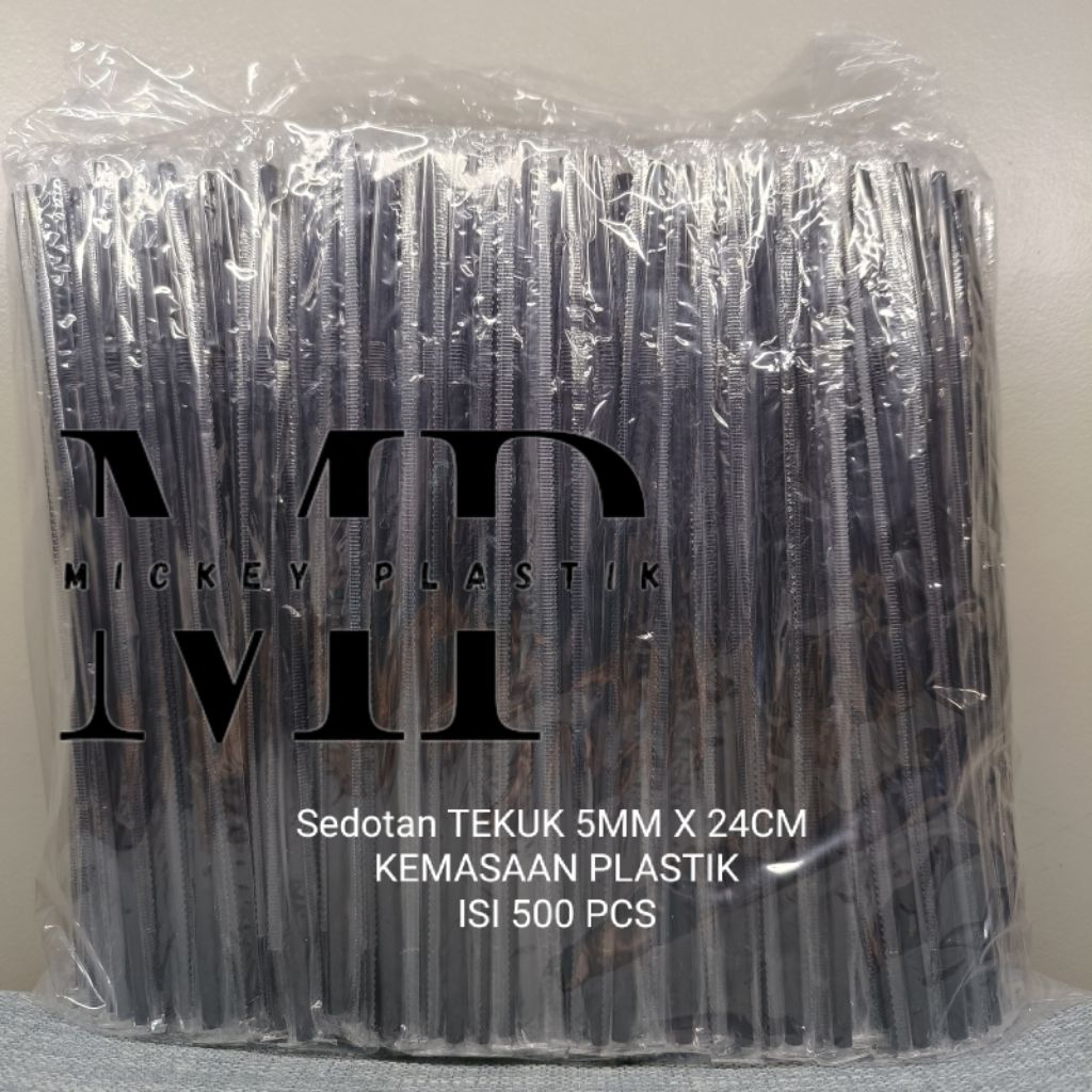 SEDOTAN 524WP / SEDOTAN 5MM TEKUK X 24CM ISI 500 PCS WARNA HITAM & PUTIH / SEDOTAN KEMASAAN PLASTIK 