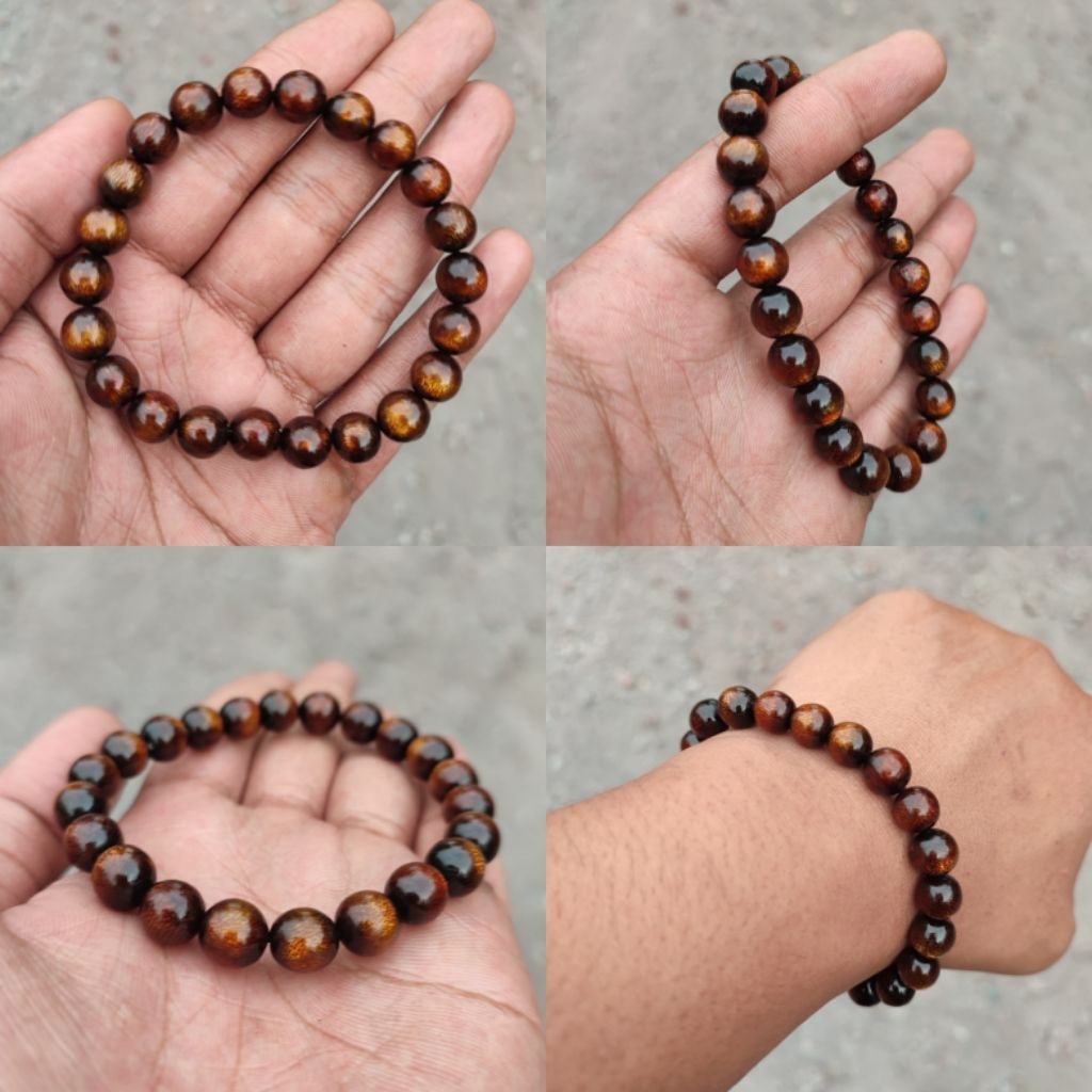 Gelang Akar Bahar Tali Arus Emas Diameter 6mm Asli Berkualitas / Akar Bahar Asli