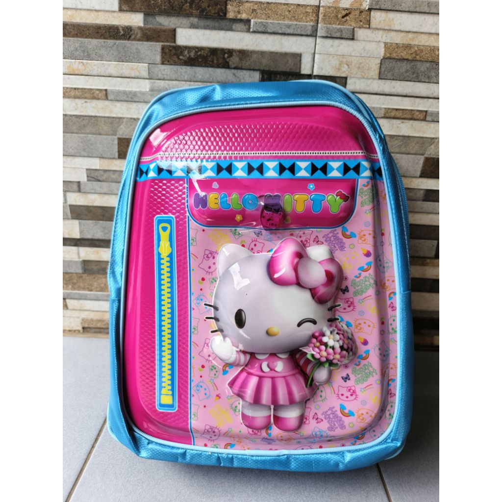 ‎Tas Sekolah Anak Perempuan Hello Kitty 3D+LED Pink – Tas Ransel Lucu Karakter Anak SD