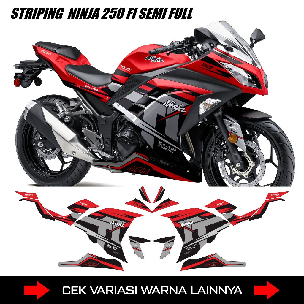 Striping Stiker Ninja 250 Fi 2013-2017 Anti Gores/Decal Kawasaki Ninja Fi 250 Abs Se Old Semifull