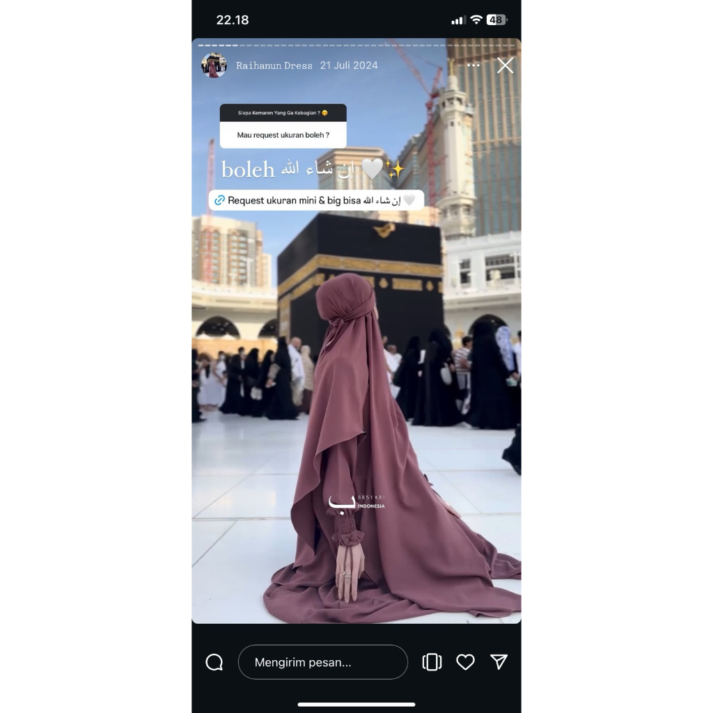 Preloved Raihanun abaya set fk brsyari mina anti uv