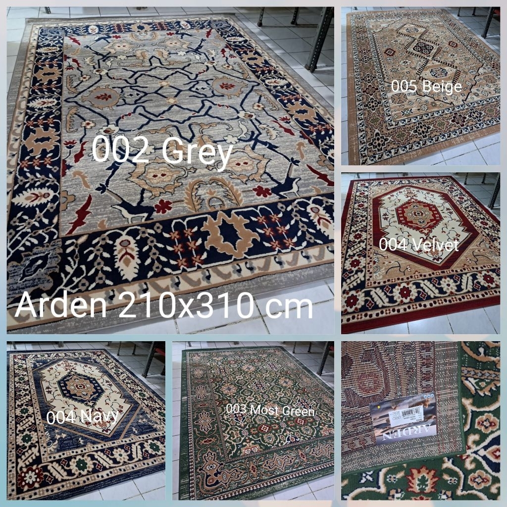 Karpet Permadani Besar Jumbo Moderno Momento  Abu-abu Grey 210x310 cm