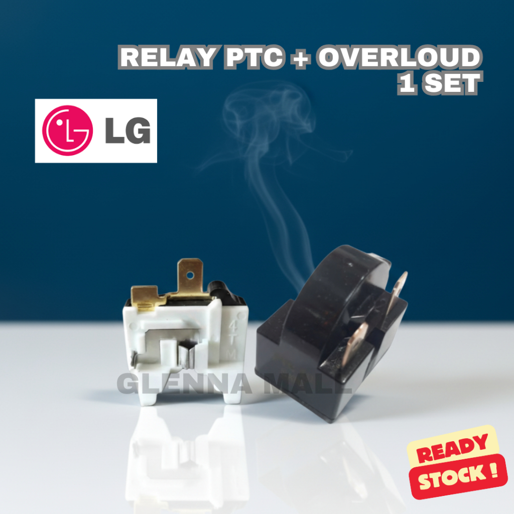 SATU SET RELAY PTC 2 PIN KANAN KULKAS LG 1 PINTU RELAY PTC + OVERLOUD / RELAY 2 PIN KANAN + PTC OVER