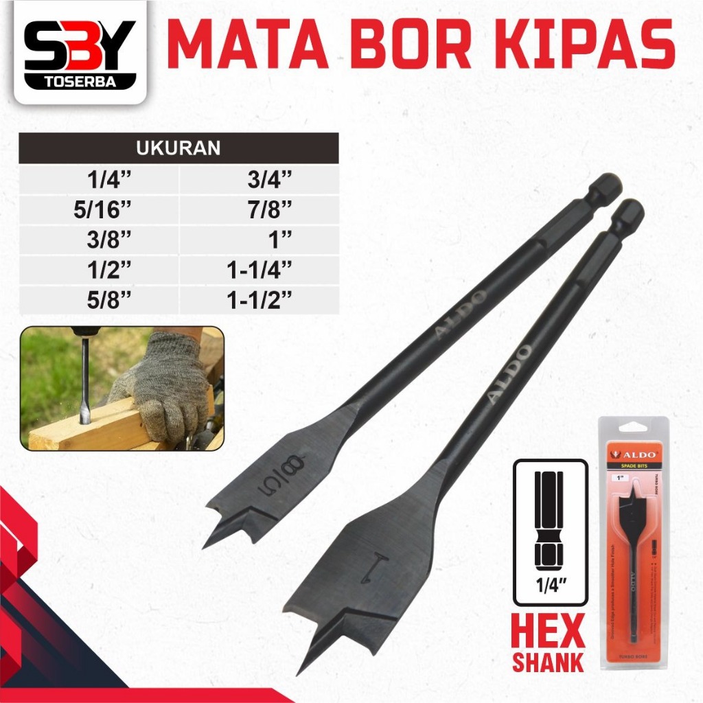 Mata Bor Kipas / Mata Bor Kayu Merek Aldo