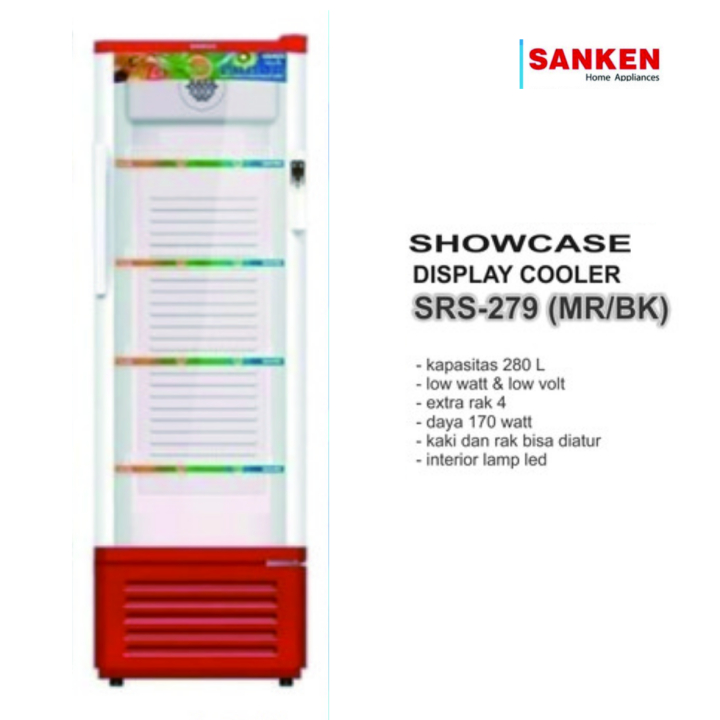 Showcase SANKEN 4 Rak 270 Liter 170 Watt Display Cooler - (SRS279)