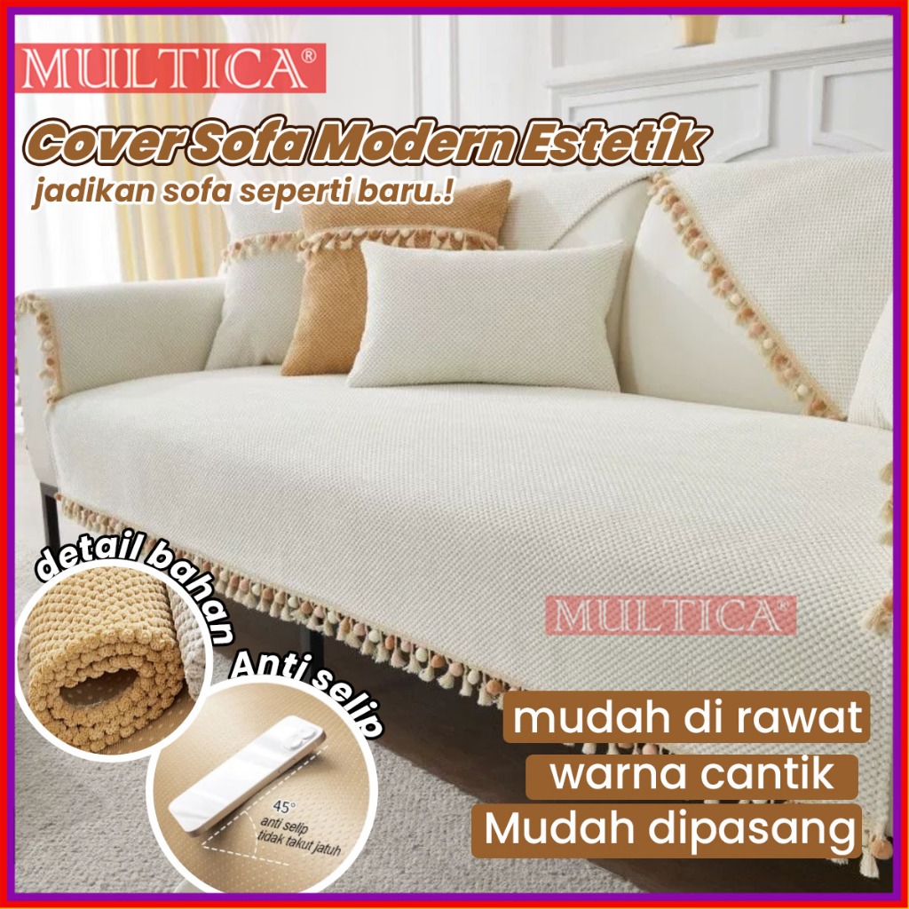Multica COD sarung sofa Sudut Mewah Cover ruang tamu penutup sofa sarung sofa sudut 1 2 3 4 Seat