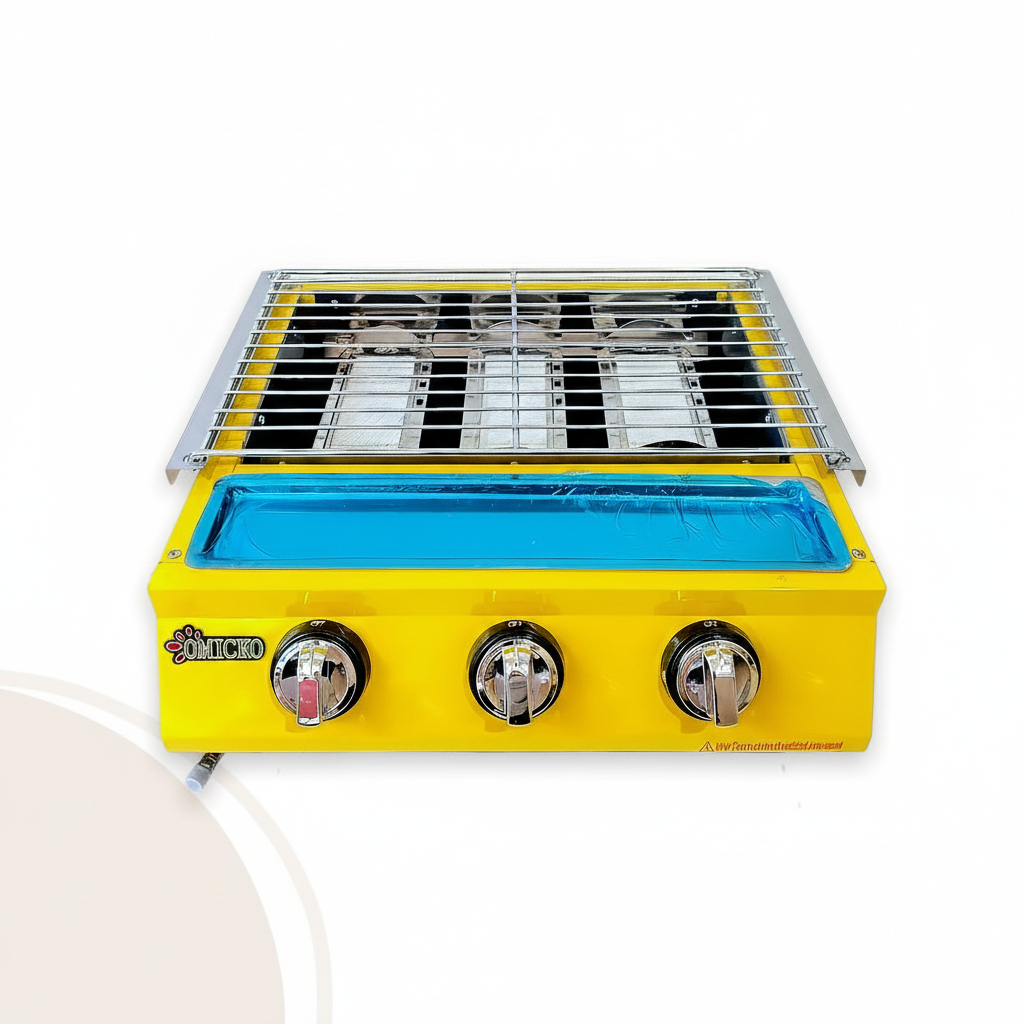 Kompor Panggangan Sosis 3TK / Kompor Sosis Jagung Omicko 3 Tungku / Gas Roaster / Pemanggang Sosis /