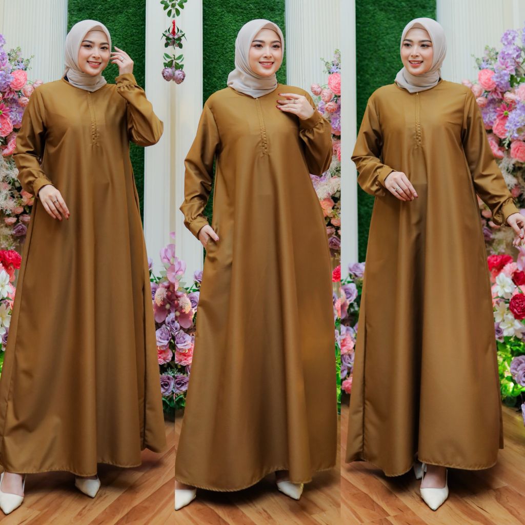 Gamis PNS Khaki Promo Toyobo Fodu S-Jumbo Gamis PNS Ready Stok