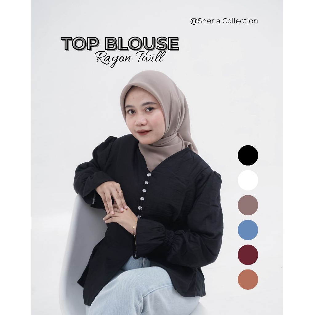 BLOUSE WANITA ATASAN LD 110-120 BAJU ATASAN KEMEJA WANITA TOP BLOUSE Rayon Twill