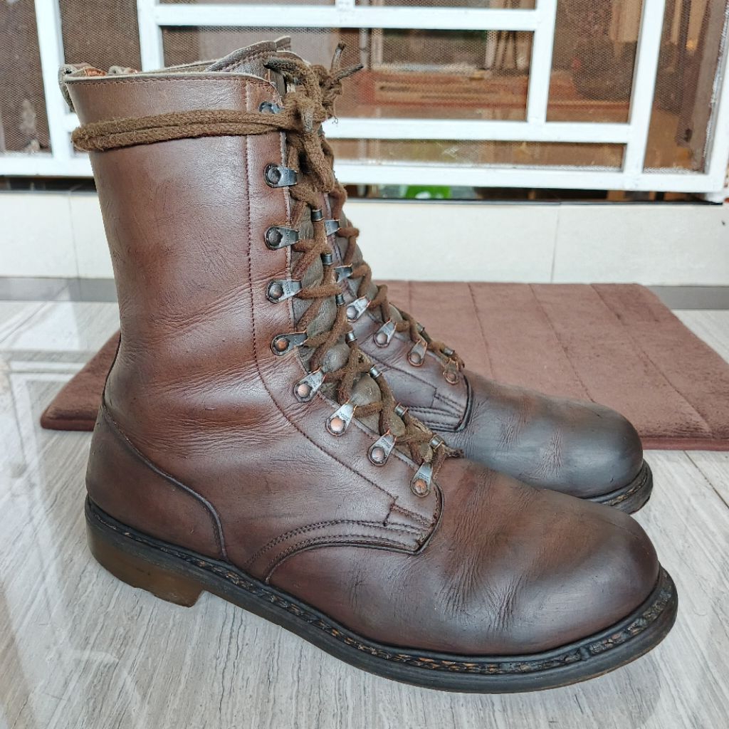 METZLER Continental Germany Vintage Military Combat Army Hiking Tactical High Boots Biker Motor Dark