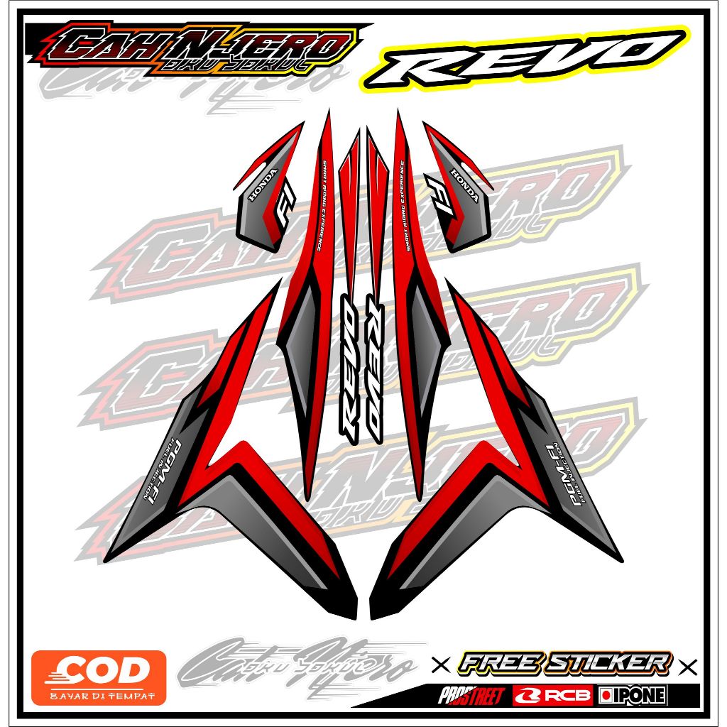 STRIPING VARIASI HONDA REVO X / STIKER LIST MOTOR HONDA REVO X