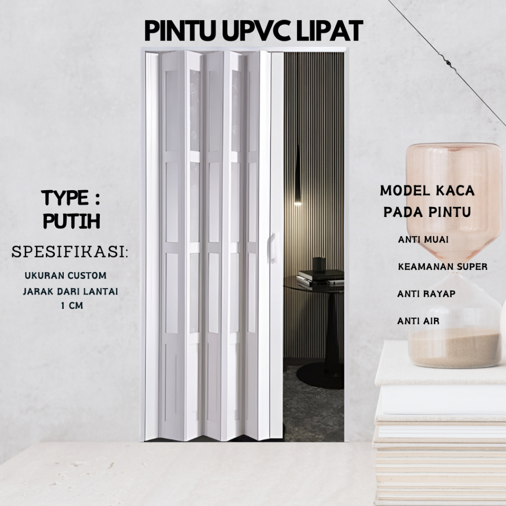 Pintu Lipat Partisi Ruangan Pintu Kamar Mandi, Pintu Geser, Pintu UPVC, Pintu pembagi ruangan