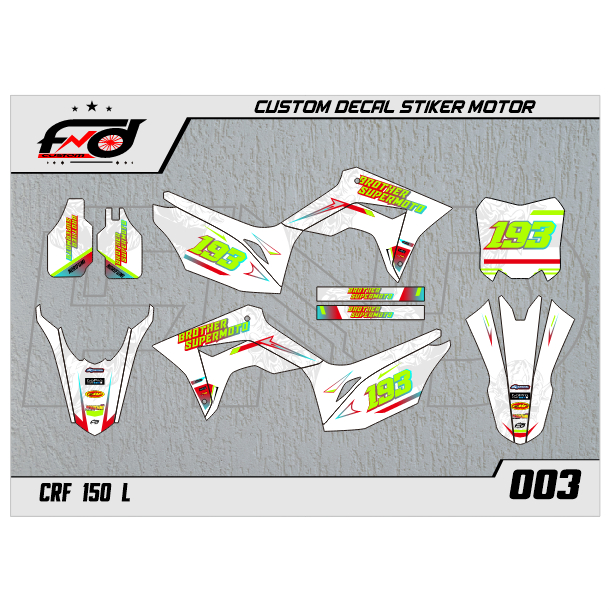 DECAL STIKER CRF 150 L (003) DEKAL STICKER 150L FULLBODY MERAH JINGGA OREN ORANYE ORANGE ORENG KUNIN