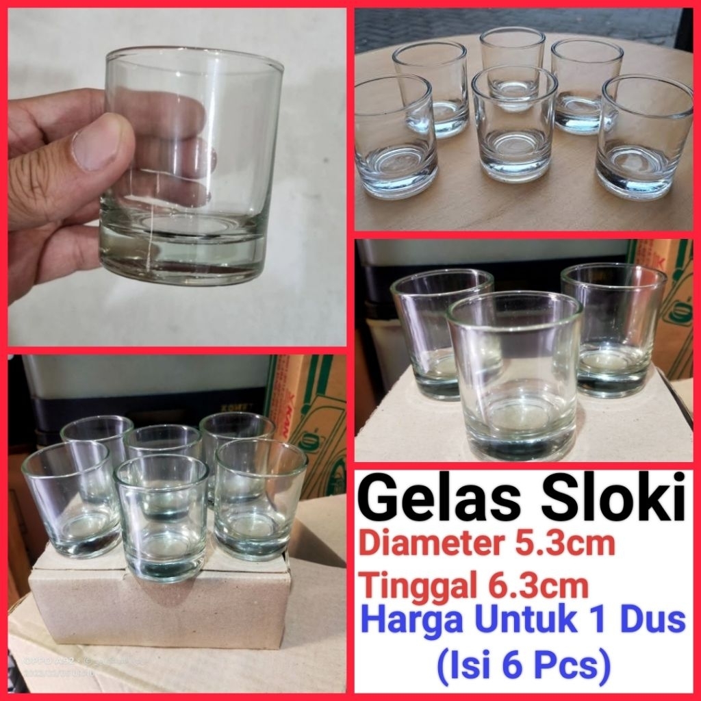 gelas kecil gelas sloki gelas air zam-zam harga 1 dus (Isi 6 Pcs)