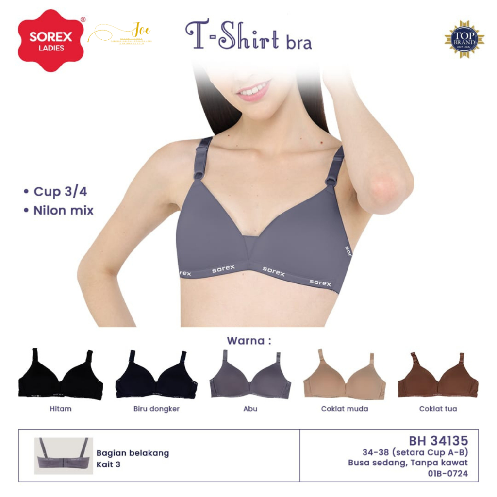 BH SOREX 34135 Busa Tipis Tanpa Kawat / Pakaian Dalam Wanita