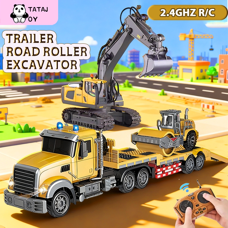 Tatajoy Mainan Mobil Remote Control Set Mainan Trailer Besar RC 16 Channel Truk Trailer & 11 Channel