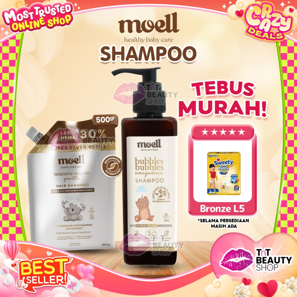 Moell Shampoo Bayi 185gr Bubbles Bubbles Everywhere Shampoo Shampoo Bayi  SLS Free Natural Organic  
