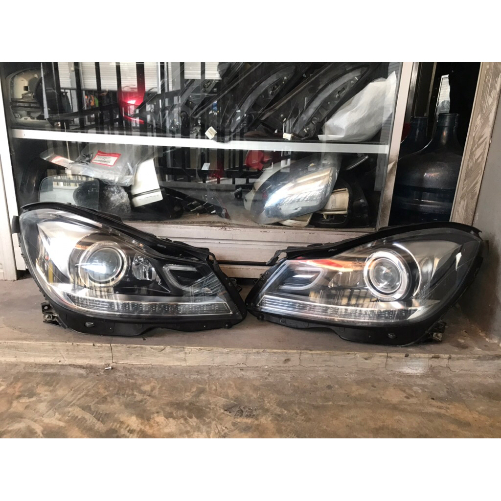 headlamp lampu depah mercy w204 led