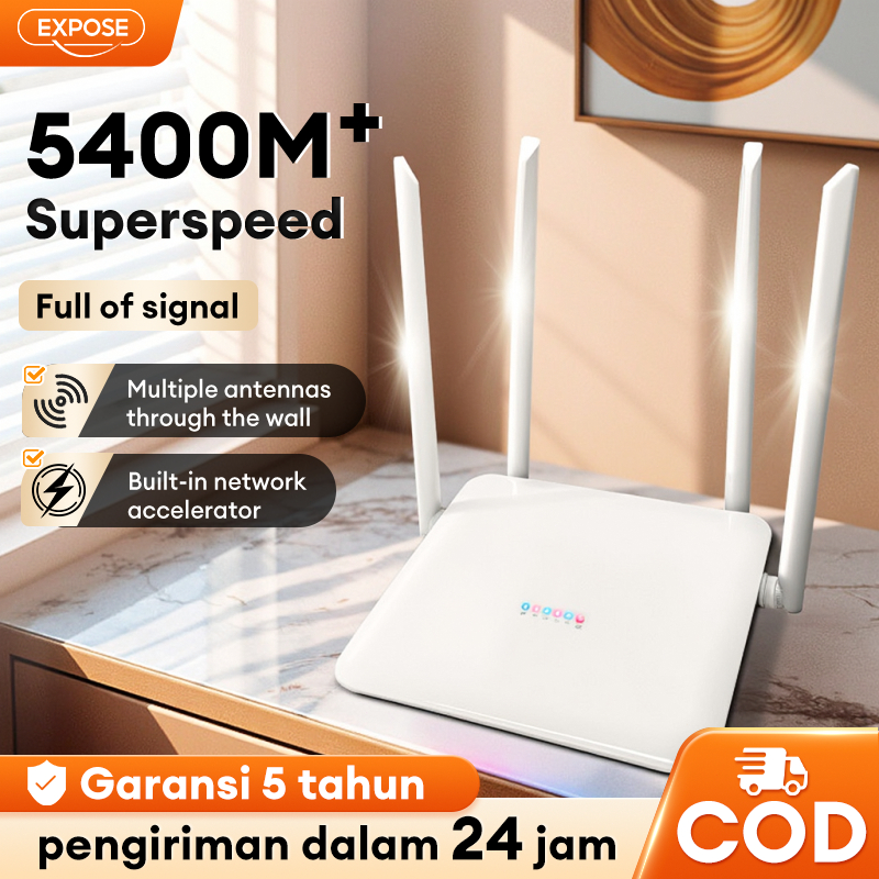 Router WiFi 5 Port 4 Antena - Mudah Dipasang, Internet Lancar untuk Keluarga, Garansi Resmi