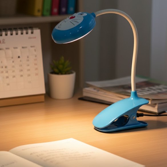 lampu belajar doraemon jepit colok lampu fancy