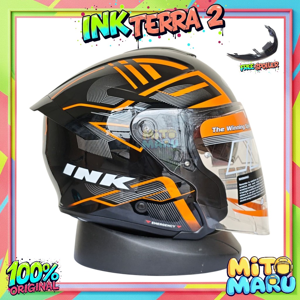 HELM INK TERRA 2 #1 BLACK ORANGE GLOSSY ORIGINAL