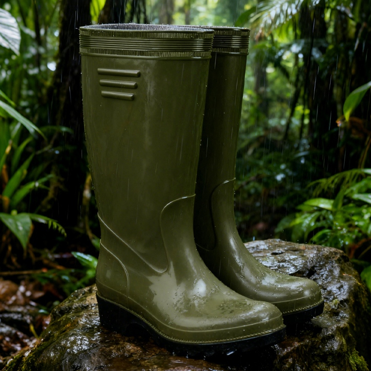 Sepatu Boot Tinggi SAINT BOOTS Hitam Anti Slip Air cocok untuk pertanian dan berkebun, anti slip