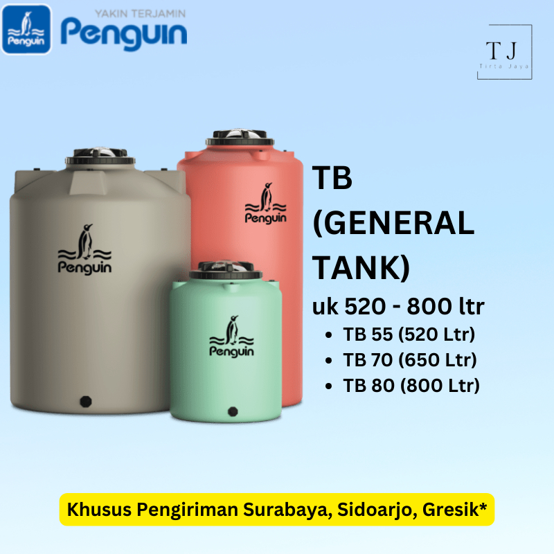 Tandon Air PENGUIN TB 55 70 80 Anti Lumut Toren Air Tangki Air