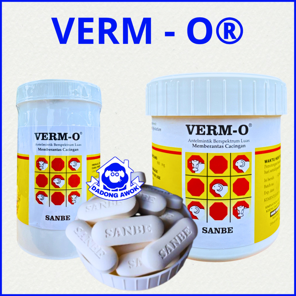 VERM O 12 bolus / VERM O 42 BOLUS  - OBAT CACING SAPI Domba KAMBING KUDA CACING PITA CACING Sapi