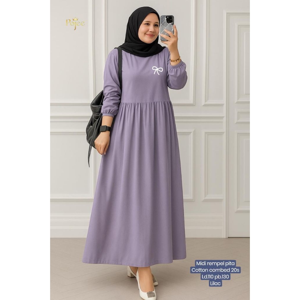 KEIRA MIDI RAWIS JEANS DRESS/ MIDI DRESS JEANS WASH RAWIS/ GAMIS VIRAL KEKININAN/ Midi Dress 07 Kaos