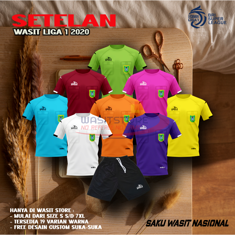 SETELAN BAJU WASIT SPCS LIGA 1 2020 BAJU DAN CELANA BIG SIZE ( SAKU WASIT NASIONAL )