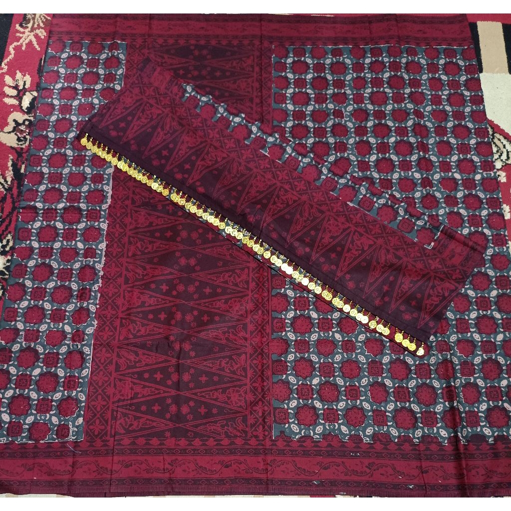 Kain batik Jambi ori tekuluk besar ronce koin
