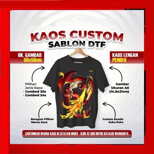 SABLON DEPAN BELAKNG / BAJU KAOS SABLON CUSTOM SATUAN FOTO GAMBAR NAMA TULISAN KATA KATA DESAIN SEND