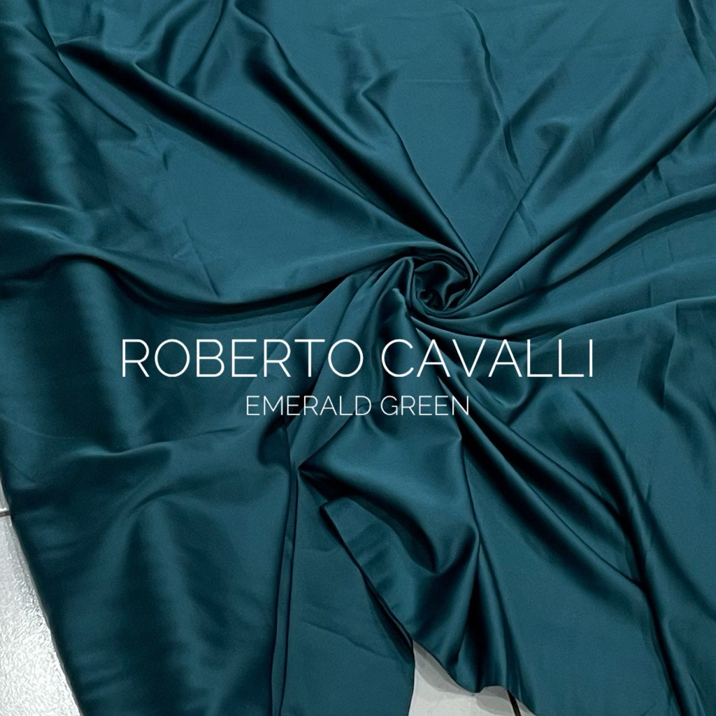 Kain Satin Roberto Cavalli Warna Emerald Green