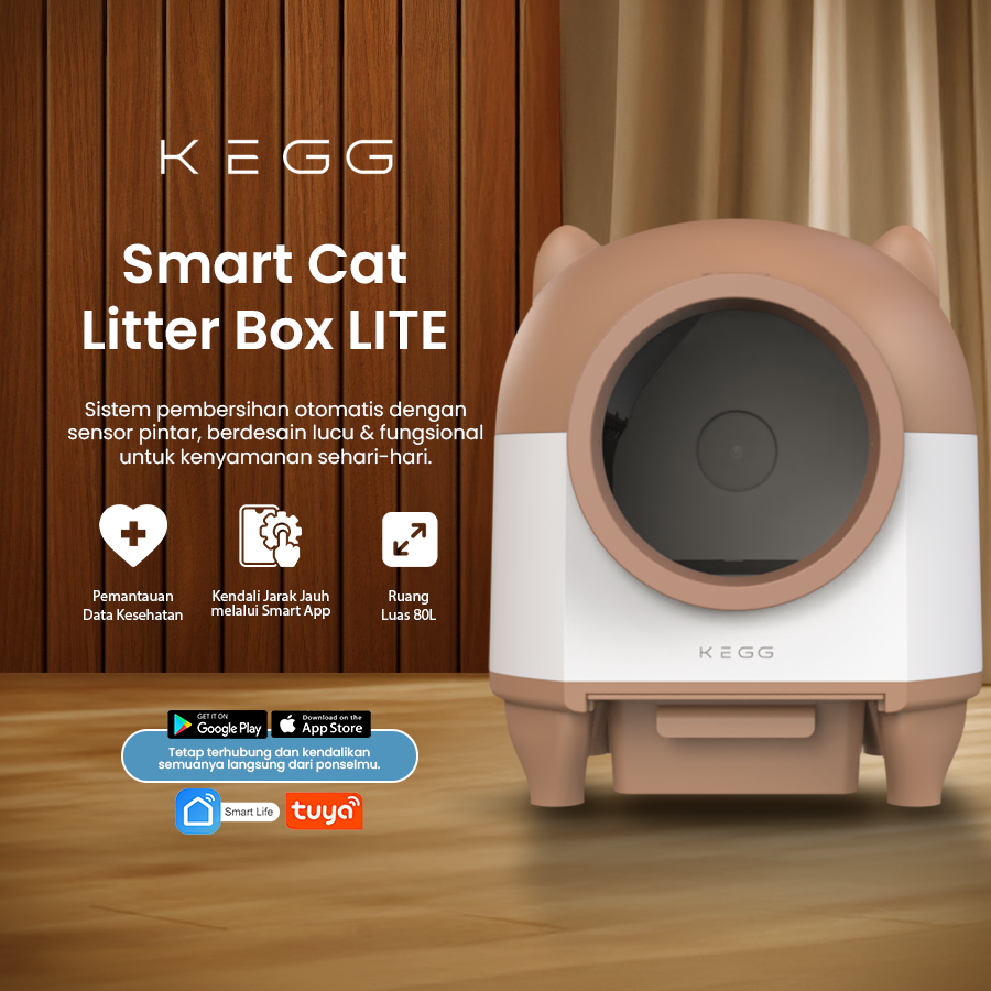 KEGG Smart Cat Litter Box LITE - Toilet Kucing Otomatis | Self Cleaning Automatic App Pet Sensor