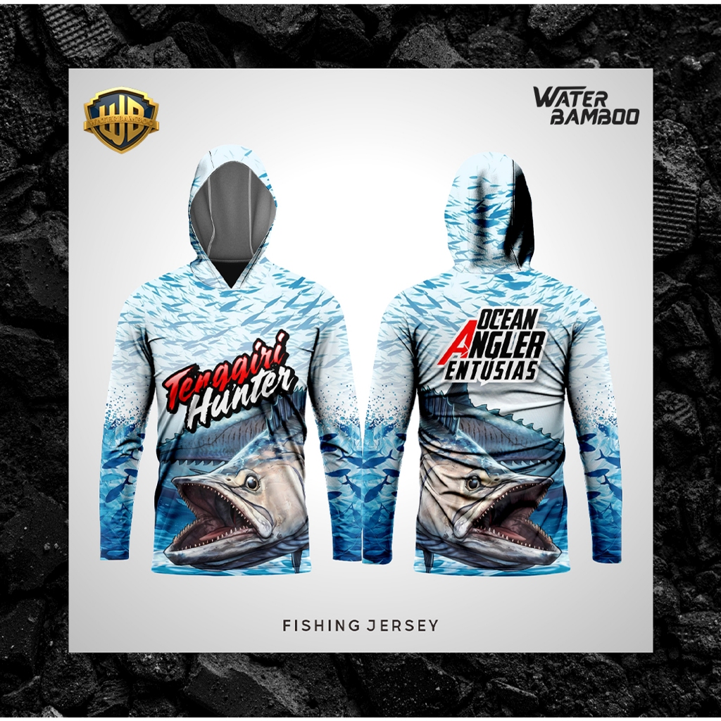 Jersey Mancing Tenggiri Hunter Lengan Panjang Full Printing Bahan Dry fit Premium UV Protect