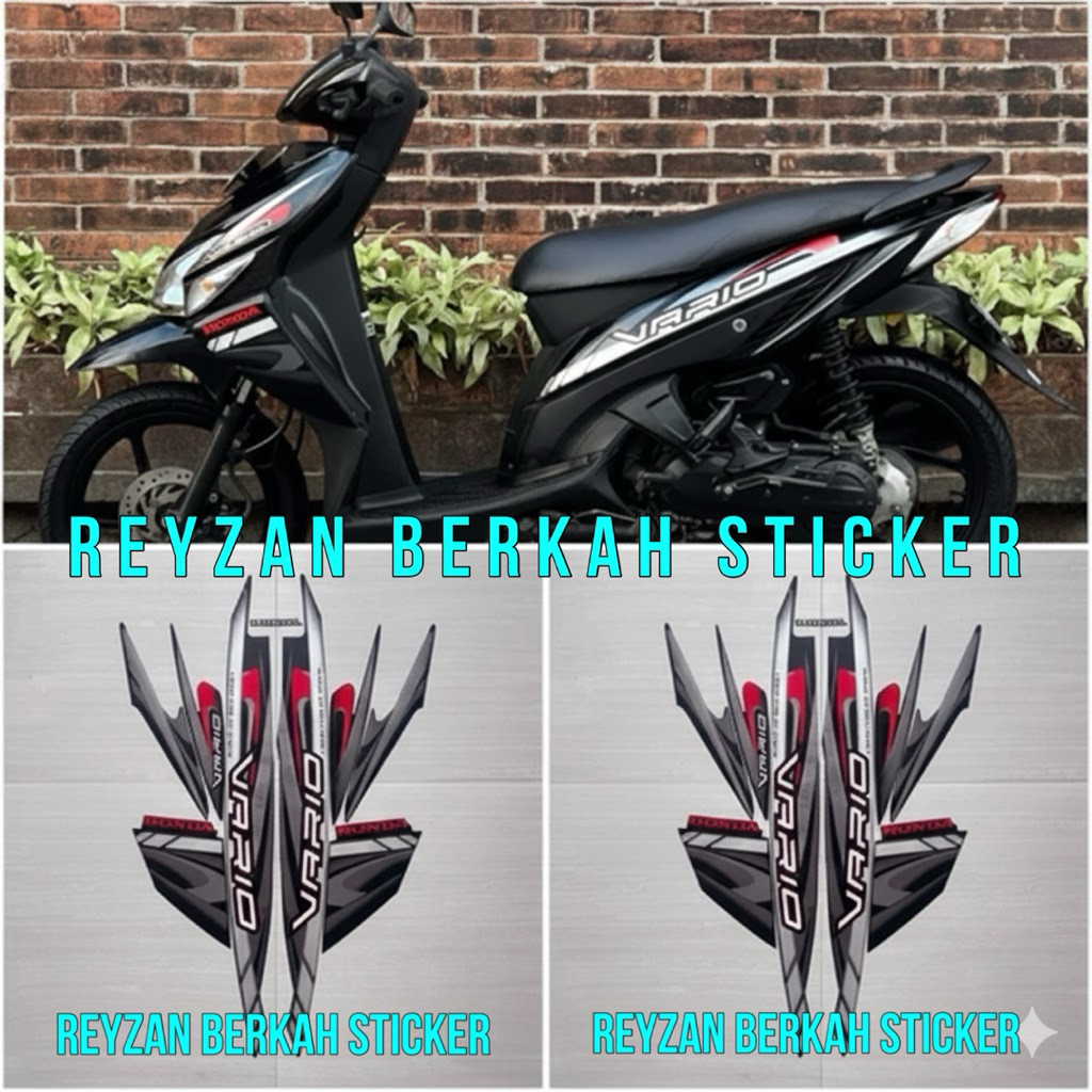 STIKER STRIPING LIS LES BODY HONDA VARIO 110 KARBU 2008 2009 HITAM