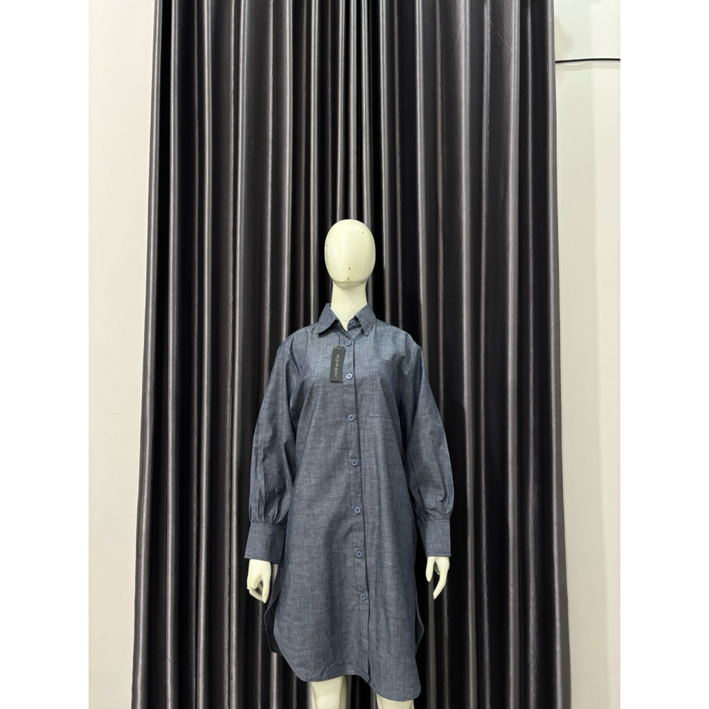 Tunik wanita Bahan denim ukuran jumbo LD 110-120-130
