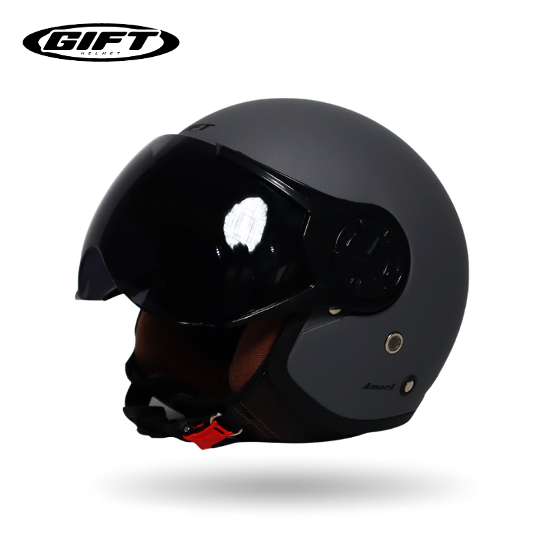 Helm Bogo Dewasa Gift Amora Hijab Retro Black Dof / Helm Half Face Wanita Hijab Friendly sudah SNI