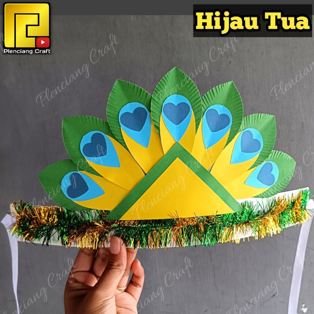 [M.C] Mahkota Bulu merak untuk tari Merak aksesoris tari manuk handmade bahan kertas || mahkota buru
