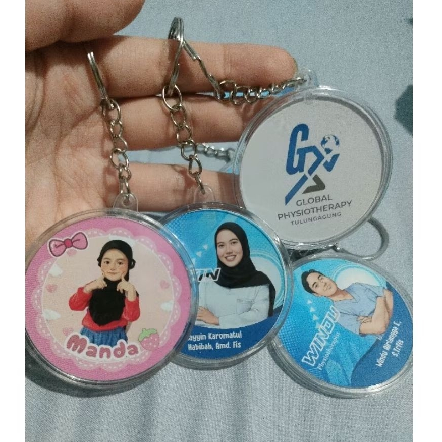 Ganci Akrilik Custom / Ganci Akrilik / Gantungan Kunci / Souvenir / Hadiah Ganci / Ganci Bulat