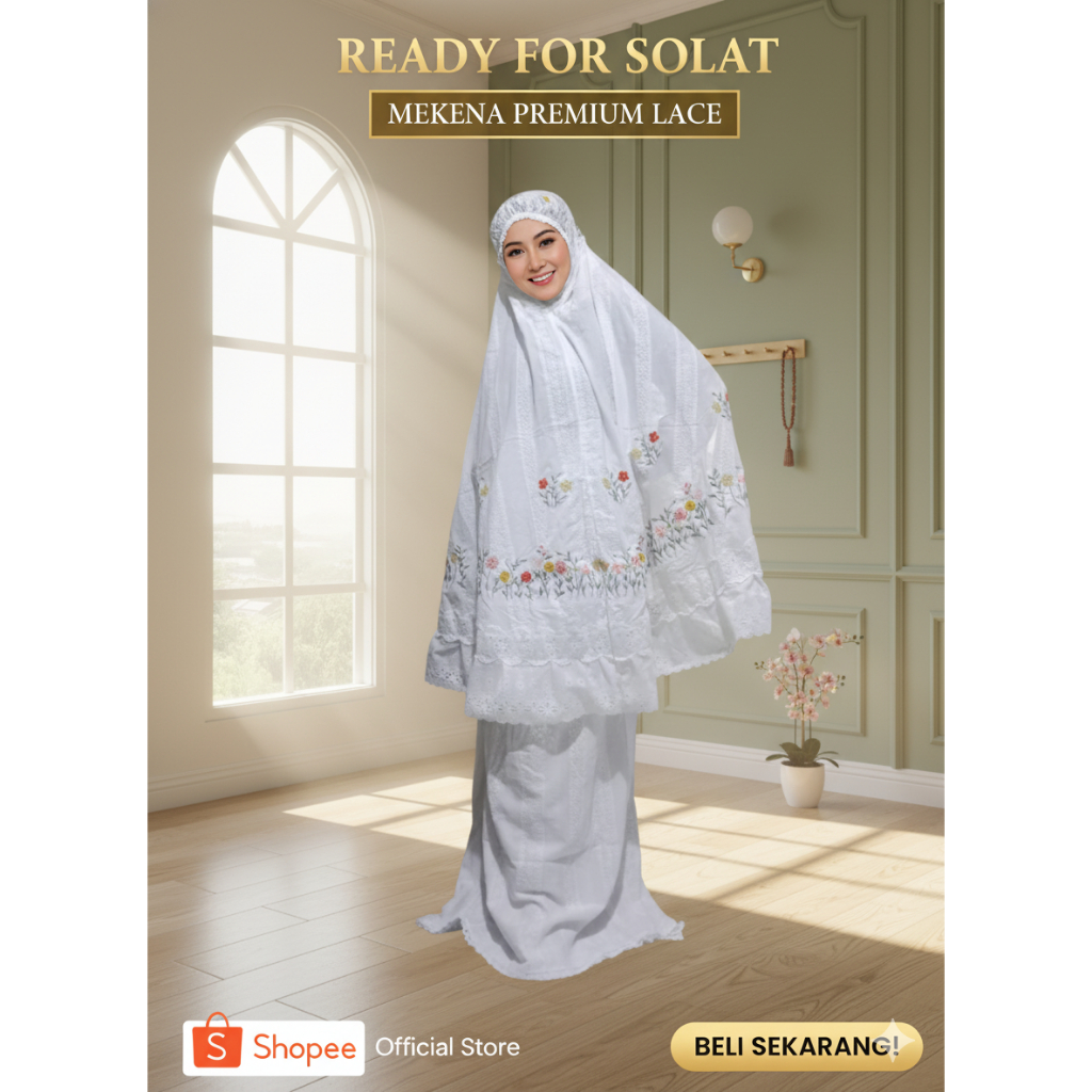 Mukena Dewasa Premium Bordir Salur Suji Elegan Mewah