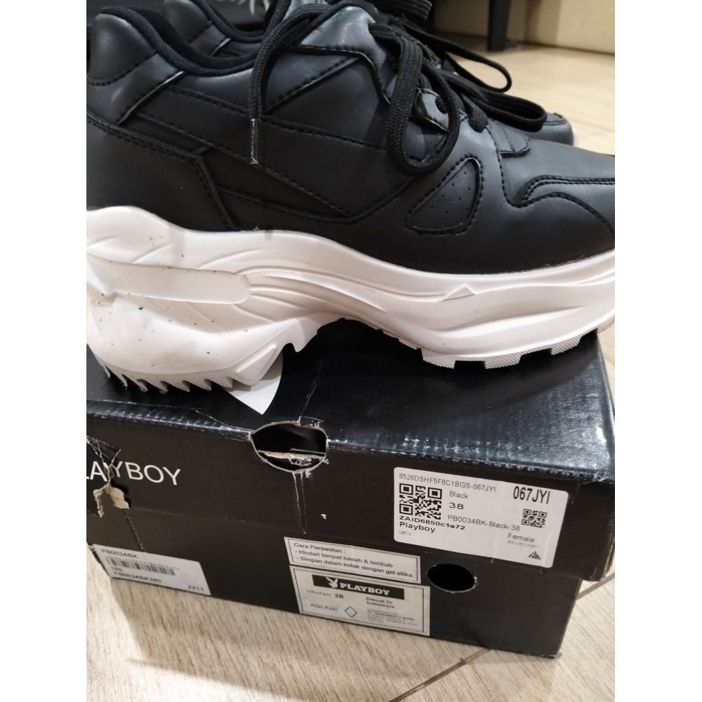 Sepatu Playboy Lashira Black Original