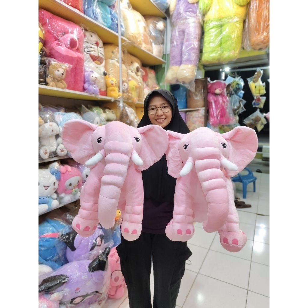 BONEKA GAJAH JUMBO LUCU BONEKA KWALITAS IMPORT  BONEKA GAJAH PINK BONEKA GAJAH LUCU