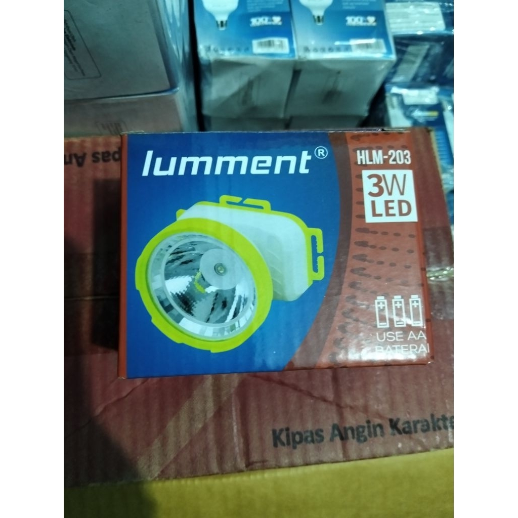 senter kepala lumment 3 w batrei