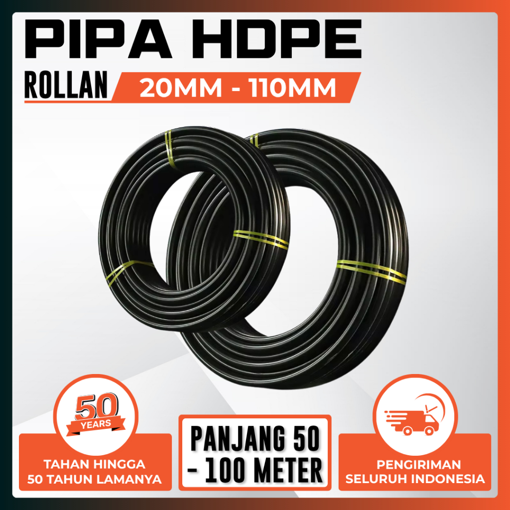 Pipa HDPE Diameter 50mm Atau 1 1/2 Inch – Material PE100 - Garansi Kualitas SNI