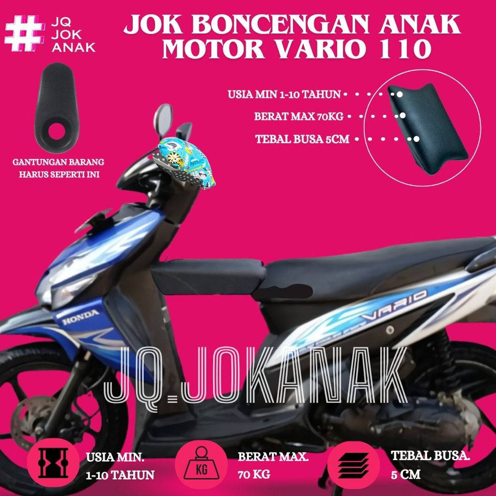 JOK BONCENGAN ANAK UNTUK MOTOR VARIO 110 KARBU, VARIO 110 TECHNO CBS, VARIO 110 ESP