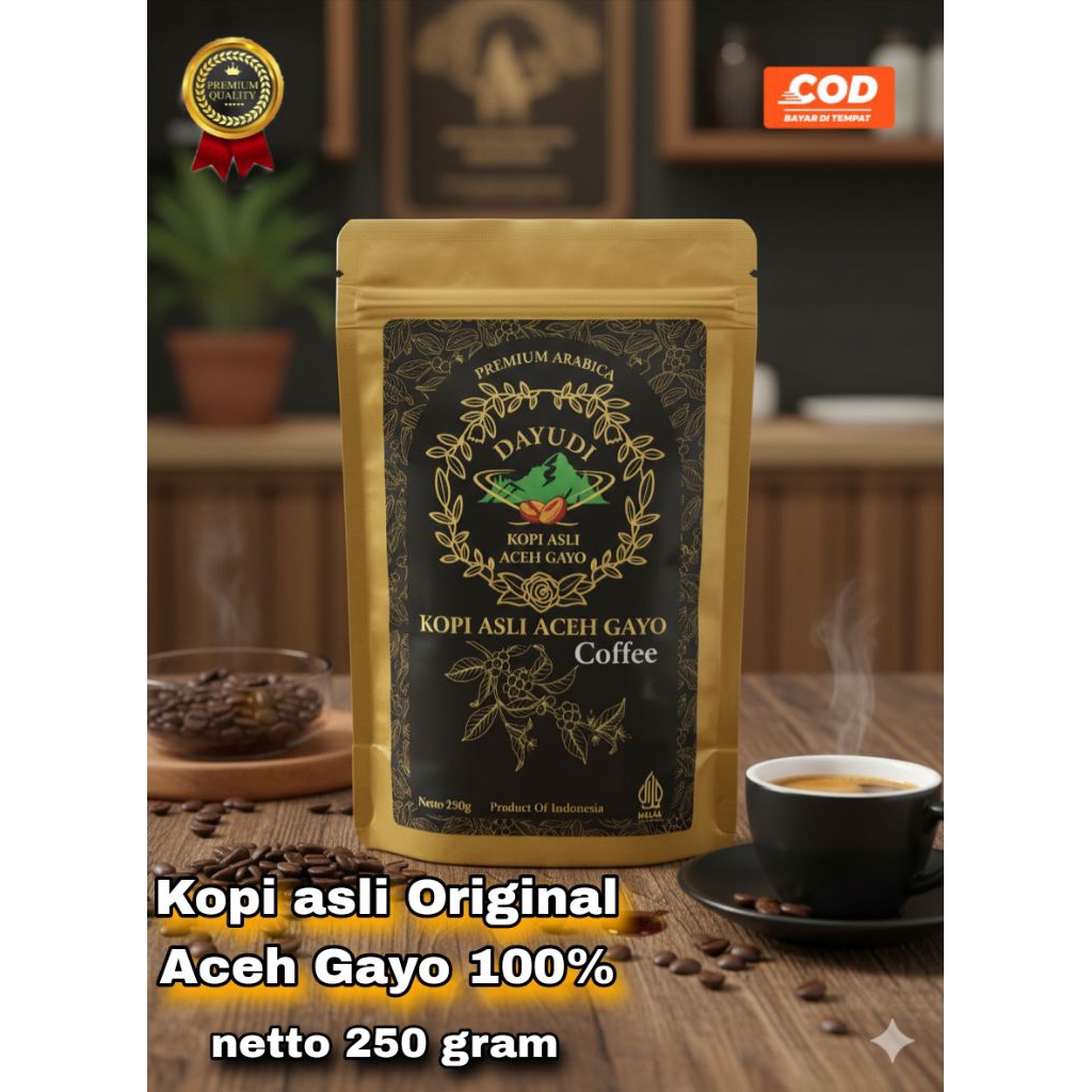 Kopi Arabica Aceh Gayo 250 gr / kopi Aceh asli / Kopi Arabika bubuk Aceh gayo